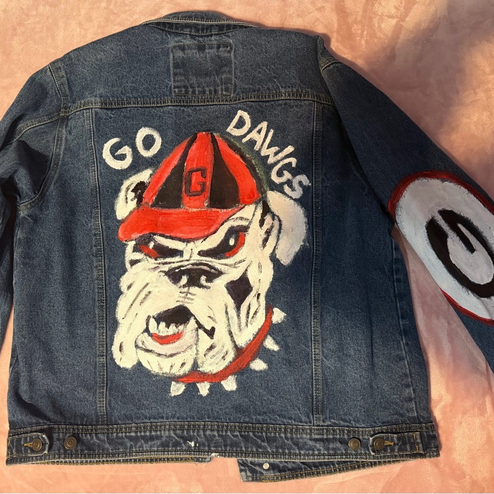 Hand painted GA bulldog men’s jacket